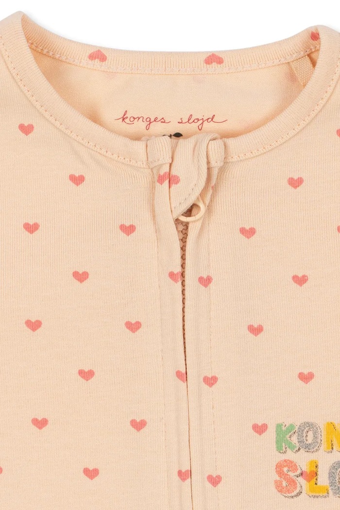 Konges Sløjd overal detský bavlnený s elastanom BASIC ZIP ONESIE GOTS ružová KS105901.9BY2