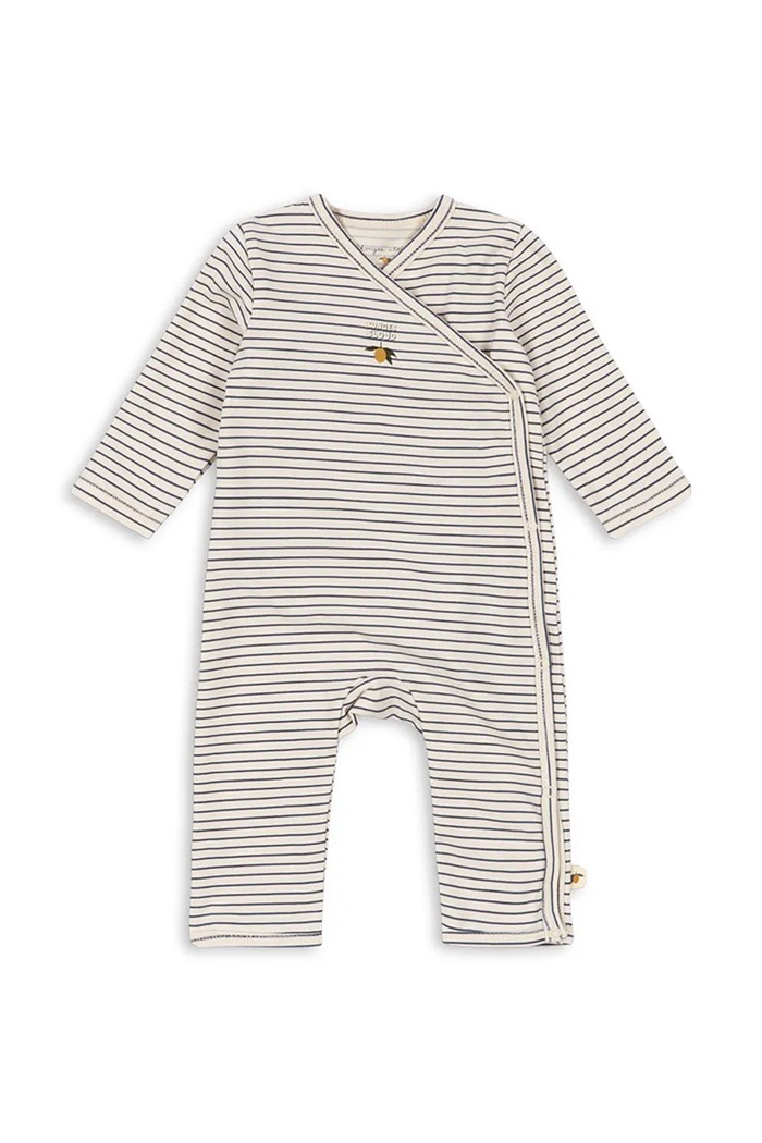 Konges Sløjd Бебешки гащеризон за деца от памук с еластан BASIC NEWBORN ONESIE GOTS бял KS105898.9BY2