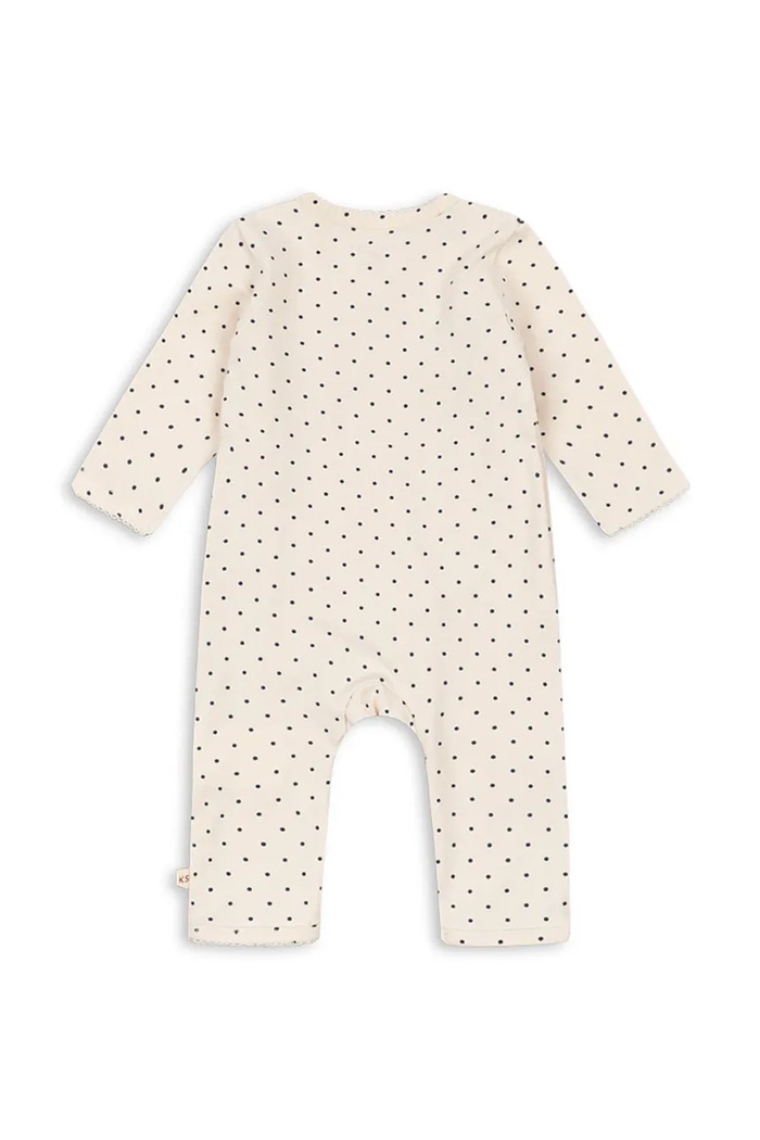 Konges Sløjd Pajacyk dziecięcy bawełniany z elastanem BASIC NEWBORN ONESIE GOTS KS105898.9BY2 beżowy AW26