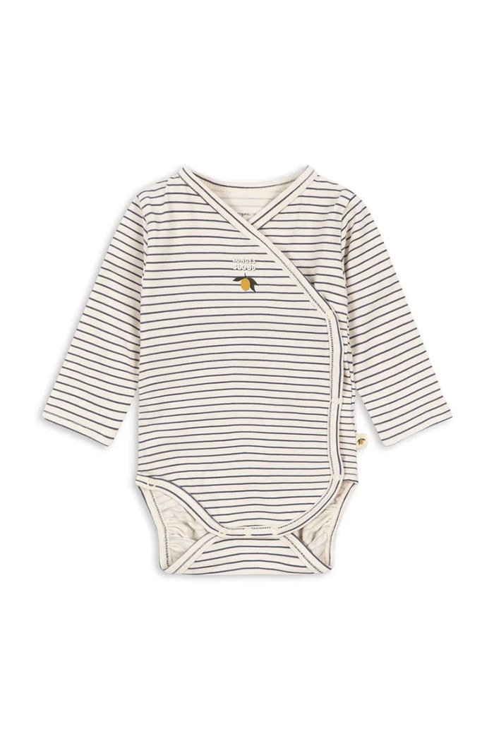 Konges Sløjd Body niemowlęce bawełniane z elastanem BASIC LS NEWBORN BODY GOTS biały KS105897.9BY2