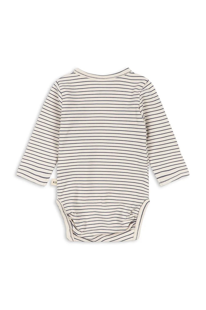 Konges Sløjd Body niemowlęce bawełniane z elastanem BASIC LS NEWBORN BODY GOTS KS105897.9BY2 biały AW26
