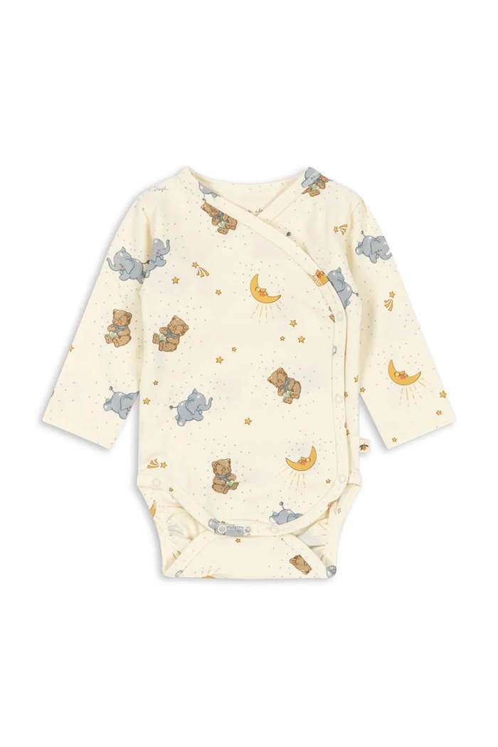 Konges Sløjd κορμάκι βρεφικό βαμβακερό με ελαστάν BASIC LS NEWBORN BODY GOTS μπεζ KS105897.9BY2