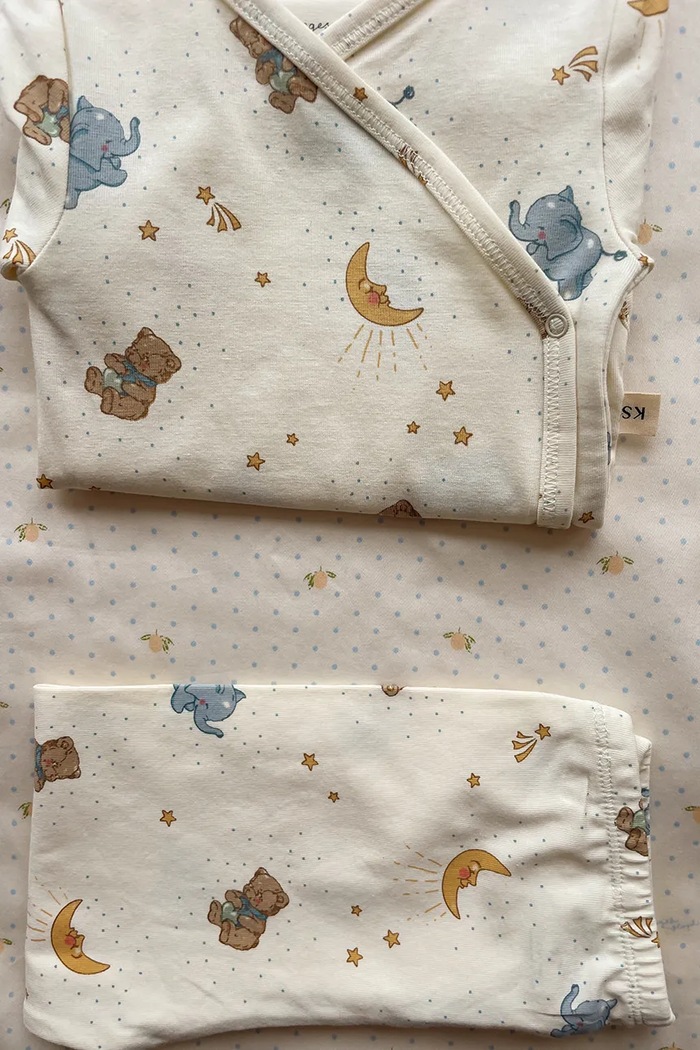 Konges Sløjd κορμάκι βρεφικό βαμβακερό με ελαστάν BASIC LS NEWBORN BODY GOTS KS105897.9BY2
