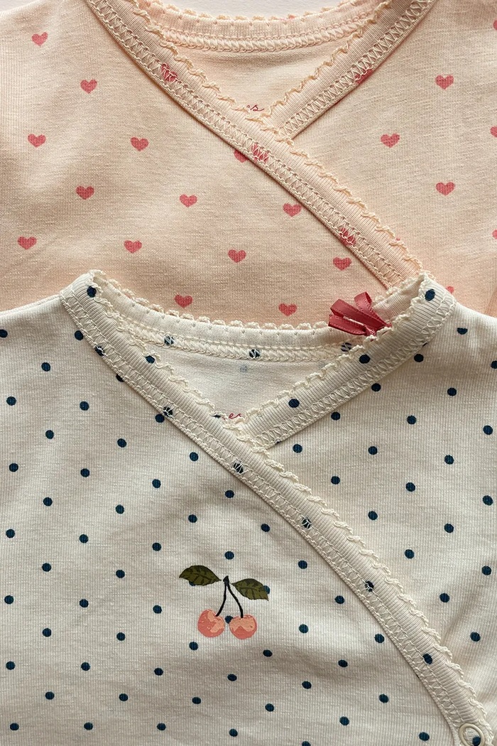 Konges Sløjd κορμάκι βρεφικό βαμβακερό με ελαστάν BASIC LS NEWBORN BODY GOTS KS105897.9BY2 ροζ AW26