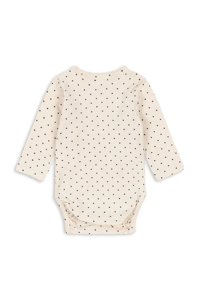 Konges Sløjd Body niemowlęce bawełniane z elastanem BASIC LS NEWBORN BODY GOTS KS105897.9BY2 beżowy AW26