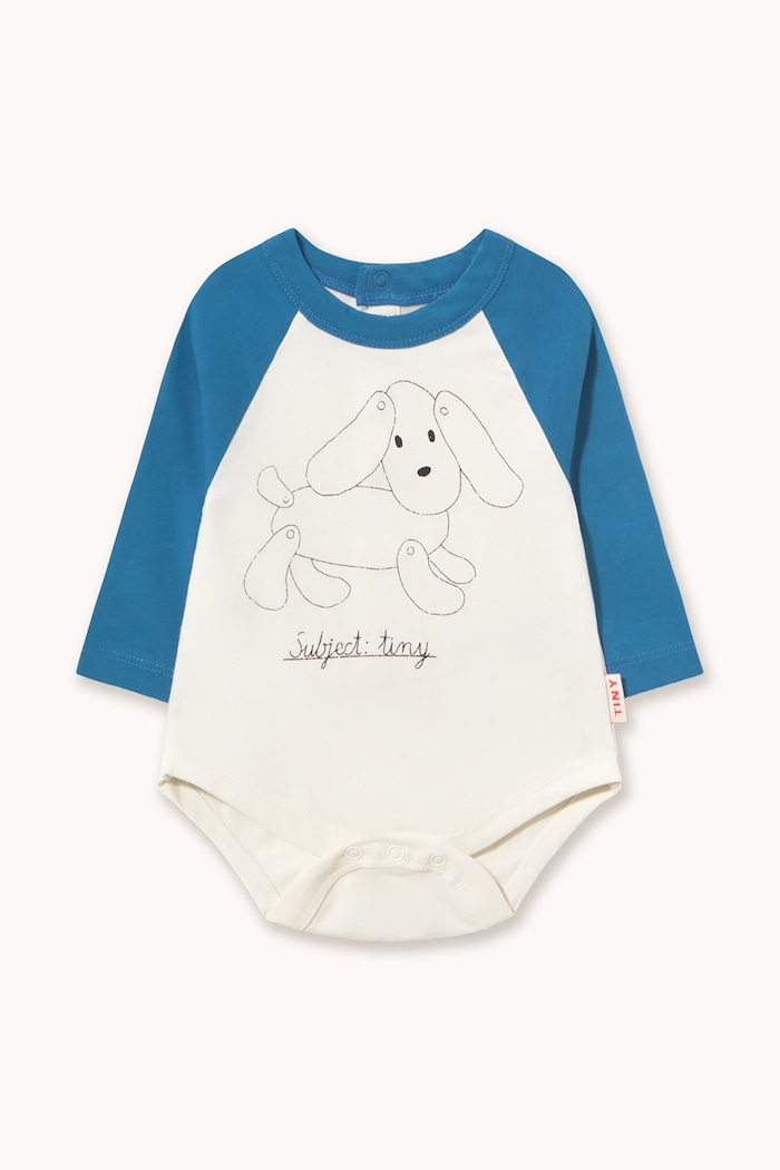 Tinycottons Body niemowlęce bawełniane DOG GRAPHIC BODY biały AW26.408