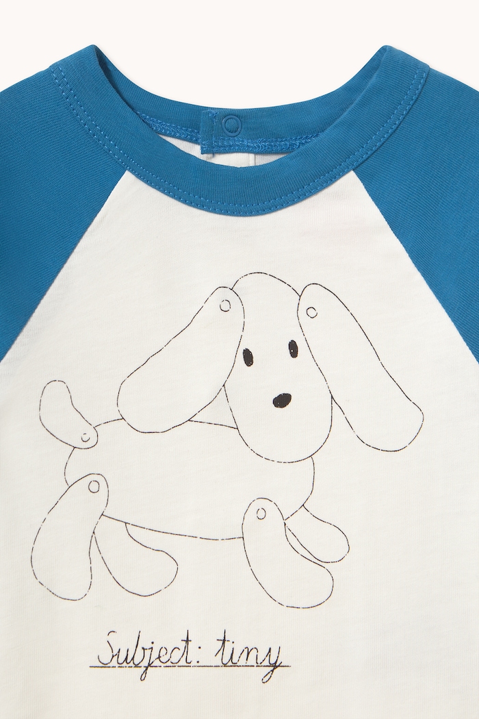 Chłopiec Tinycottons Body niemowlęce bawełniane DOG GRAPHIC BODY AW26.408 biały