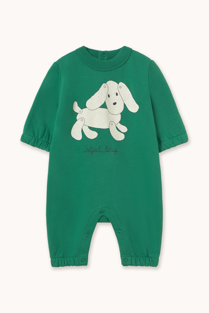 Tinycottons Pajacyk niemowlęcy bawełniany DOG GRAPHIC ONE-PIECE zielony AW26.428