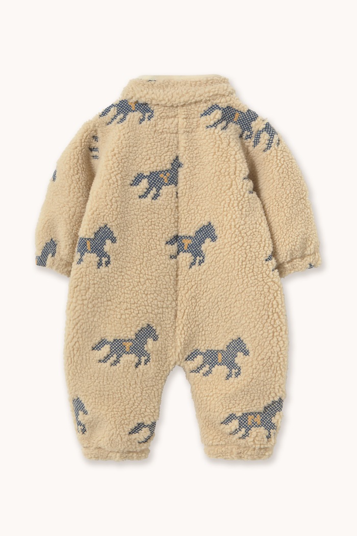 Tinycottons Pajacyk niemowlęcy HORSES SHERPA ONE-PIECE AW26.251 beżowy AW26