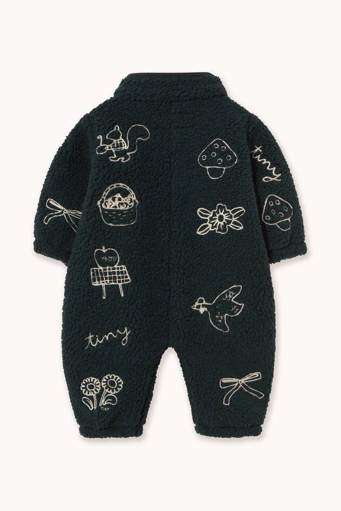 Tinycottons Pajacyk niemowlęcy TINY APPLES SHERPA ONE-PIECE AW26.296 granatowy AW26