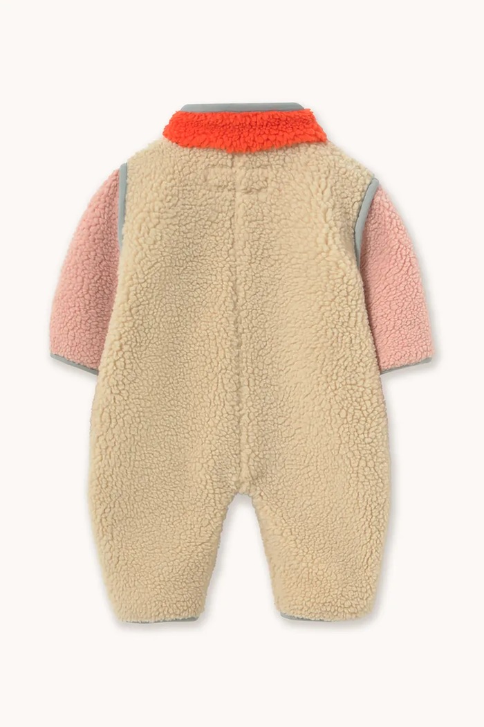 Tinycottons overal dojčenský flísový COLOR BLOCK SHERPA ONE-PIECE AW26.253 béžová AW26