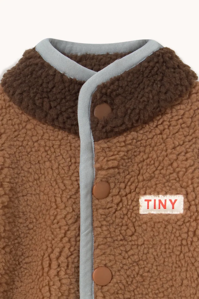 CHLAPEC Tinycottons dupačky kojenecké fleecové COLOR BLOCK SHERPA ONE-PIECE AW26.253 hnědá