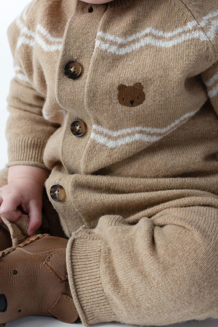Donsje Bébi merinó gyapjú rugdalózó Guillaume Merino Wool Jumpsuit Bears 3051601