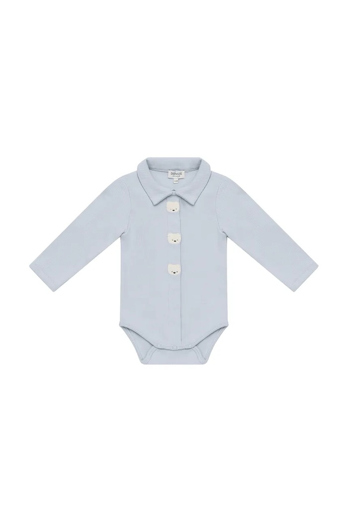 Donsje body pentru bebeluși din bumbac cu elastan Finnian Bodysuit Polar Bears 3051302 albastru AW26