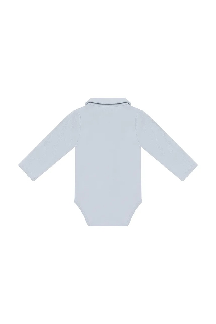 Băieți Donsje body pentru bebeluși din bumbac cu elastan Finnian Bodysuit Polar Bears 3051302 albastru