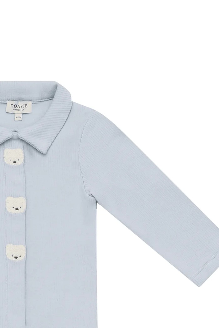 Donsje body pentru bebeluși din bumbac cu elastan Finnian Bodysuit Polar Bears albastru 3051302