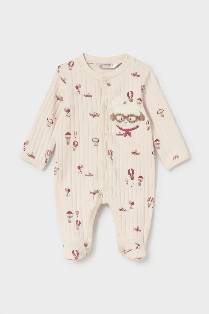Mayoral Newborn φορμάκι ύπνου βρεφικό με βαμβάκι μπεζ 2768.1H.Newborn.9BY2