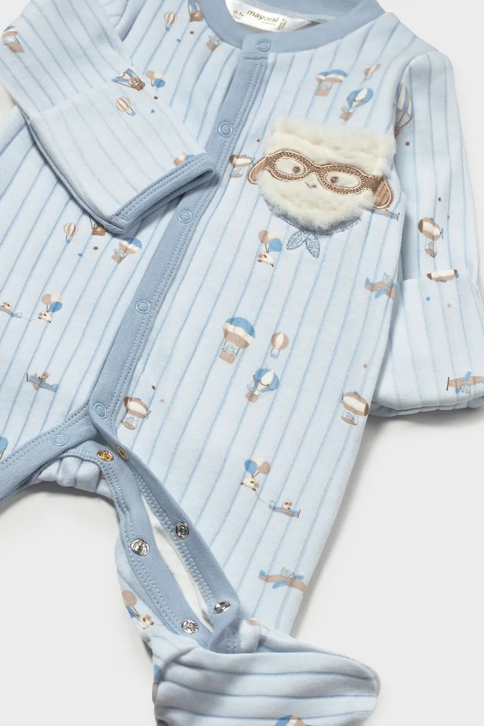 Хлопчик Mayoral Newborn Повзунки для немовлят з бавовною 2768.1H.Newborn.9BY2 блакитний