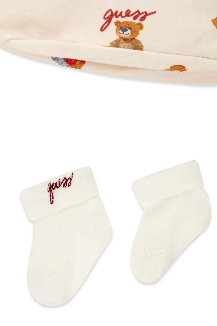 Guess zestaw niemowlęcy bawełniany z elastanem beżowy H6YG08.K4134.9BY2