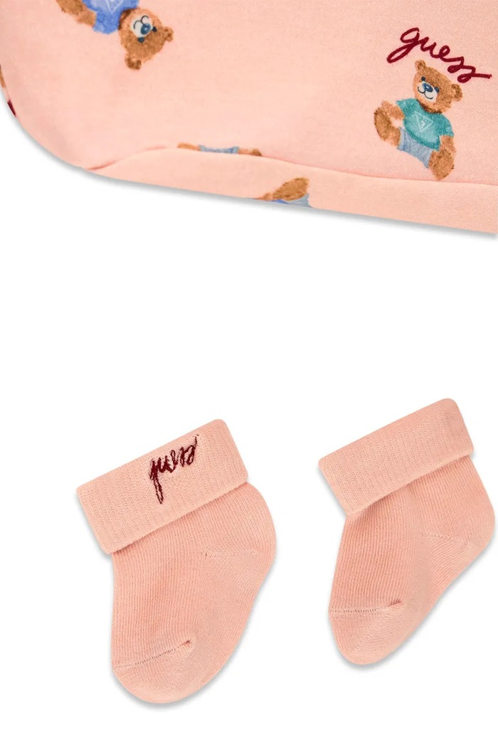Guess zestaw niemowlęcy bawełniany z elastanem różowy H6YG08.K4134.9BY2