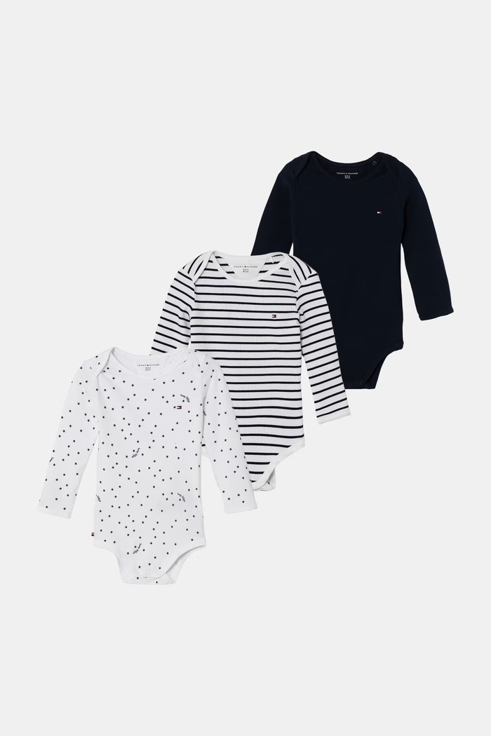 Tommy Hilfiger body za bebe od pamuka s elastanom 3-pack mornarsko plava KN0KN02254.9BY2