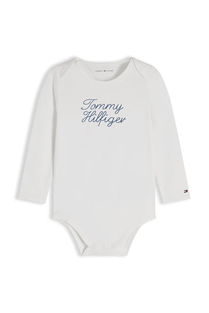 Tommy Hilfiger body niemowlęce z bawełną biały KN0KN02269.9BY2