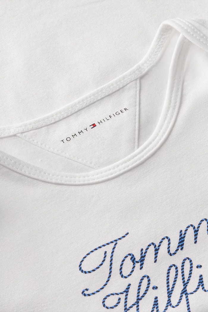 Chłopiec Tommy Hilfiger body niemowlęce z bawełną KN0KN02269.9BY2 biały