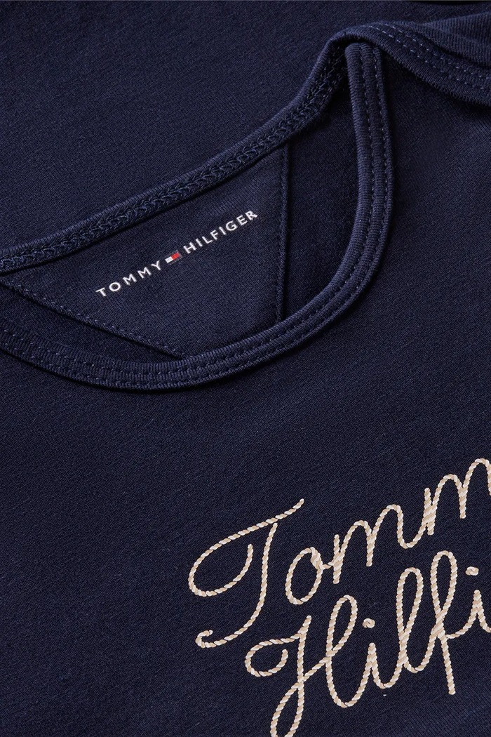 Chłopiec Tommy Hilfiger body niemowlęce z bawełną KN0KN02269.9BY2 granatowy