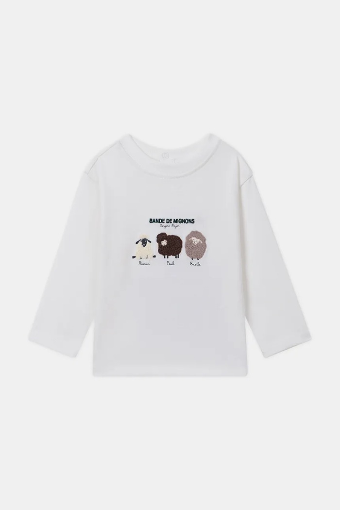Sergent Major Longsleeve niemowlęcy bawełniany beżowy 26H1BG62TEE
