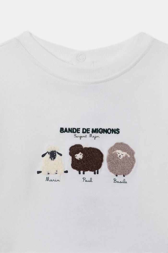 Chłopiec Sergent Major Longsleeve niemowlęcy bawełniany 26H1BG62TEE beżowy