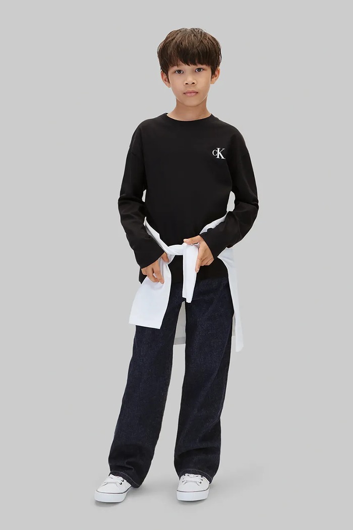 Longsleeve dziecięcy bawełniany 2-pack Calvin Klein Jeans biały LVCKTJI21B.9BY2