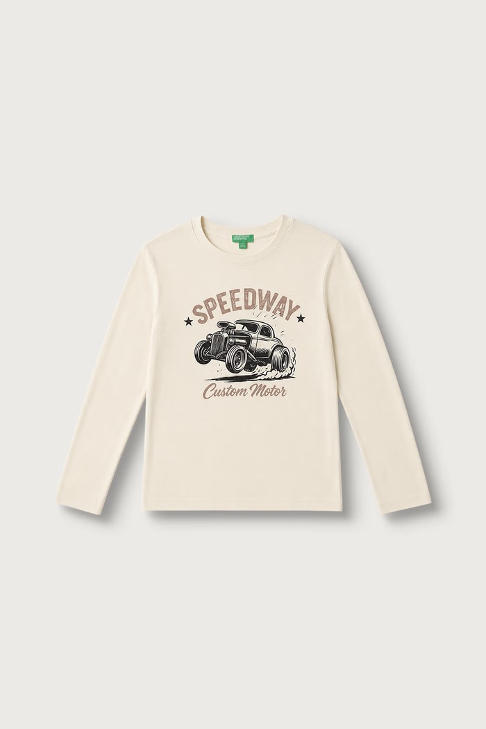 United Colors of Benetton Longsleeve dziecięcy bawełniany beżowy 3ATNC10UF.G.Seasonal