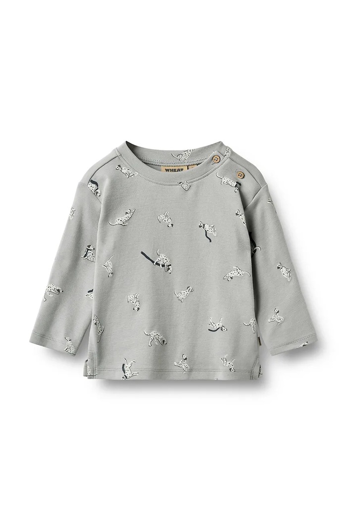 Wheat Longsleeve niemowlęcy z bawełną szary 6224.186.GOTS