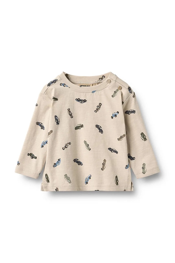 Wheat Longsleeve pentru bebeluși din bumbac cu elastan bej 6224.159.GOTS