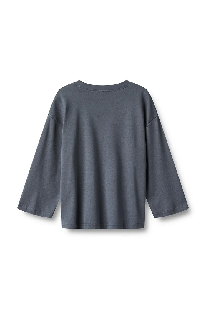 Wheat Longsleeve dziecięcy bawełniany 2228.010.GOTS niebieski AW26