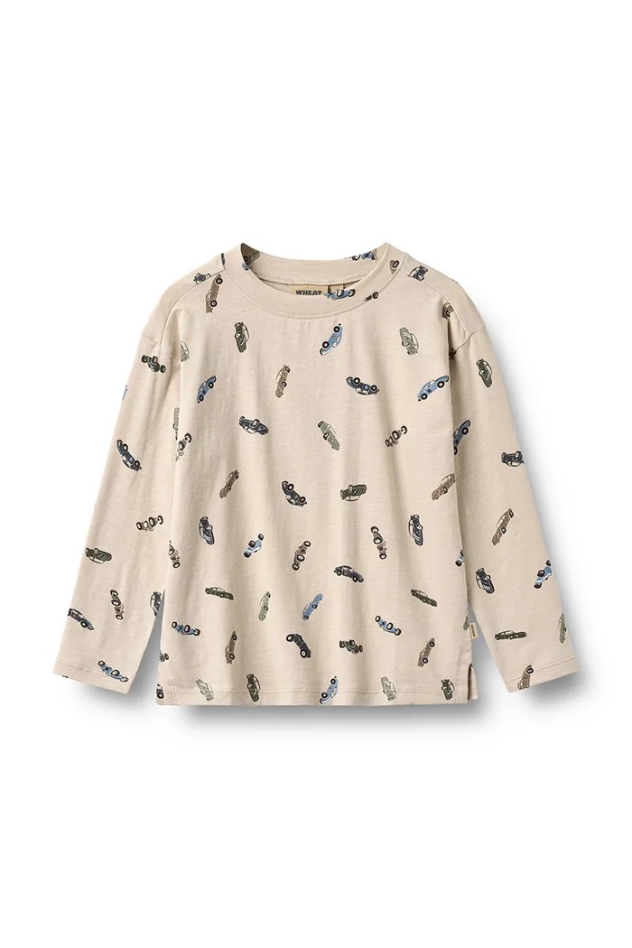 Wheat Longsleeve pentru copii din bumbac cu elastan bej 2224.159.GOTS