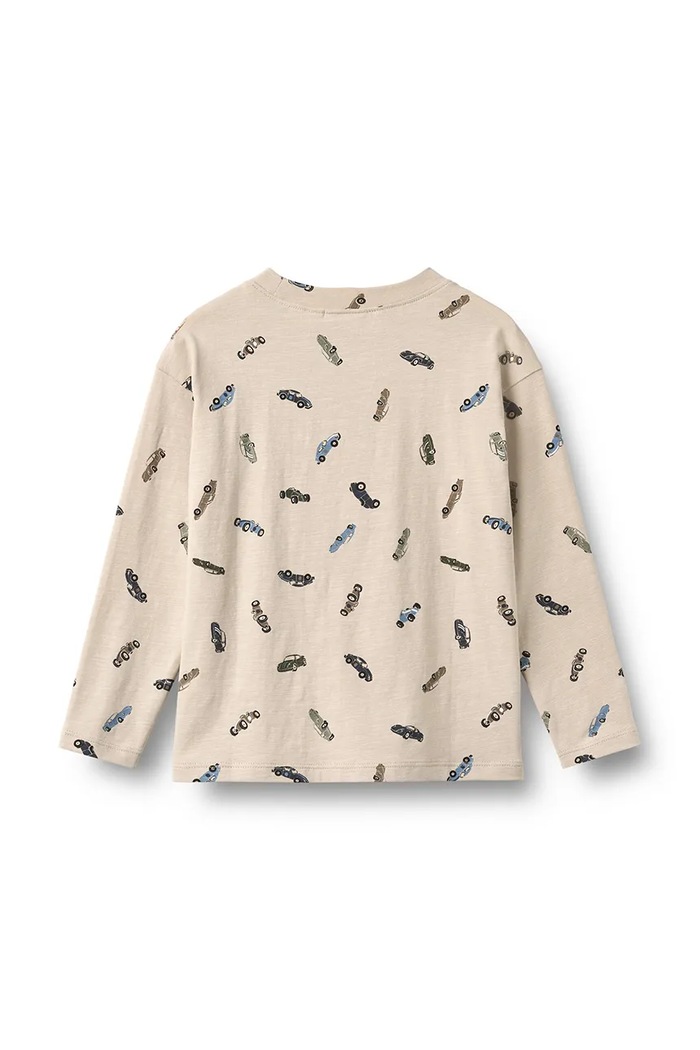Wheat Longsleeve dziecięcy bawełniany z elastanem beżowy 2224.159.GOTS