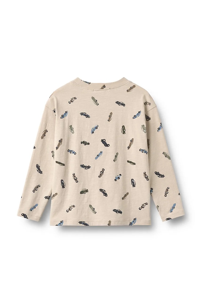 Wheat Longsleeve dziecięcy bawełniany z elastanem beżowy 2224.159.GOTS