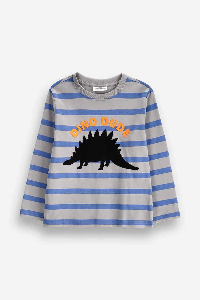 Coccodrillo Longsleeve dziecięcy bawełniany szary ZC6143101WBK
