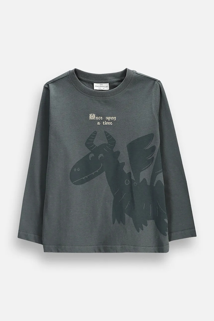 Coccodrillo Longsleeve dziecięcy bawełniany szary ZC6143101RBK