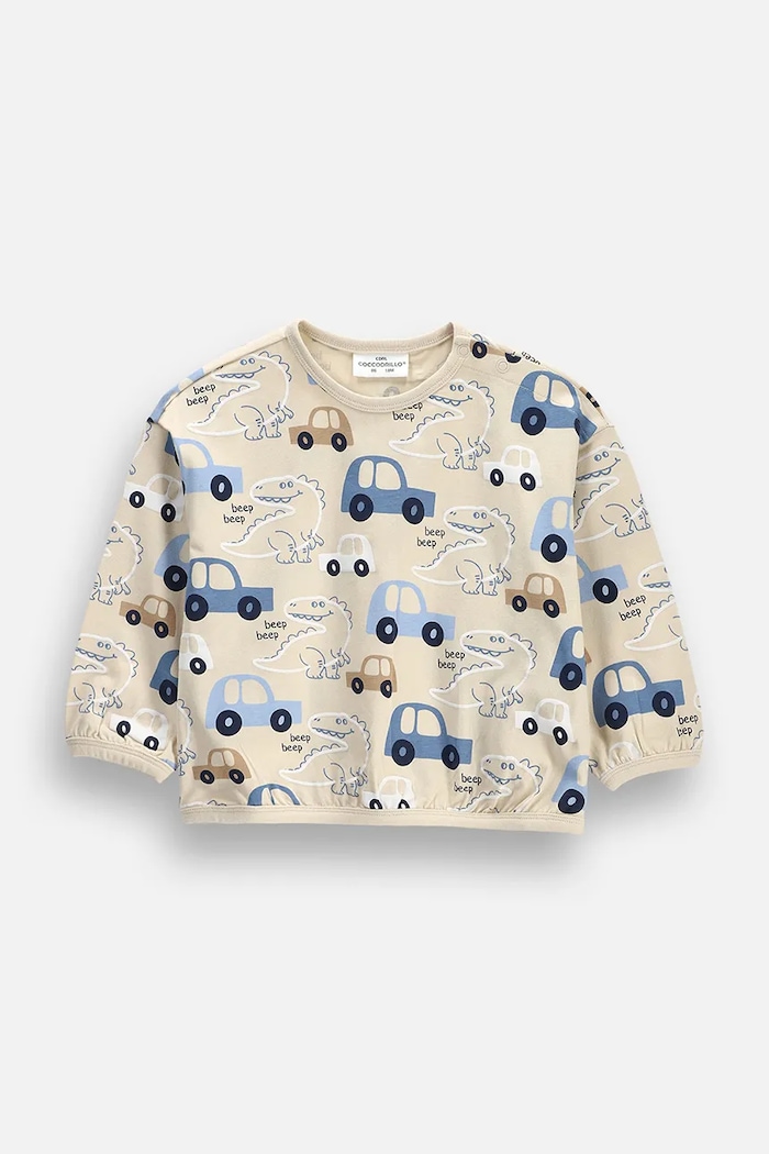 Coccodrillo Longsleeve niemowlęcy z bawełną beżowy ZC6143102MBN