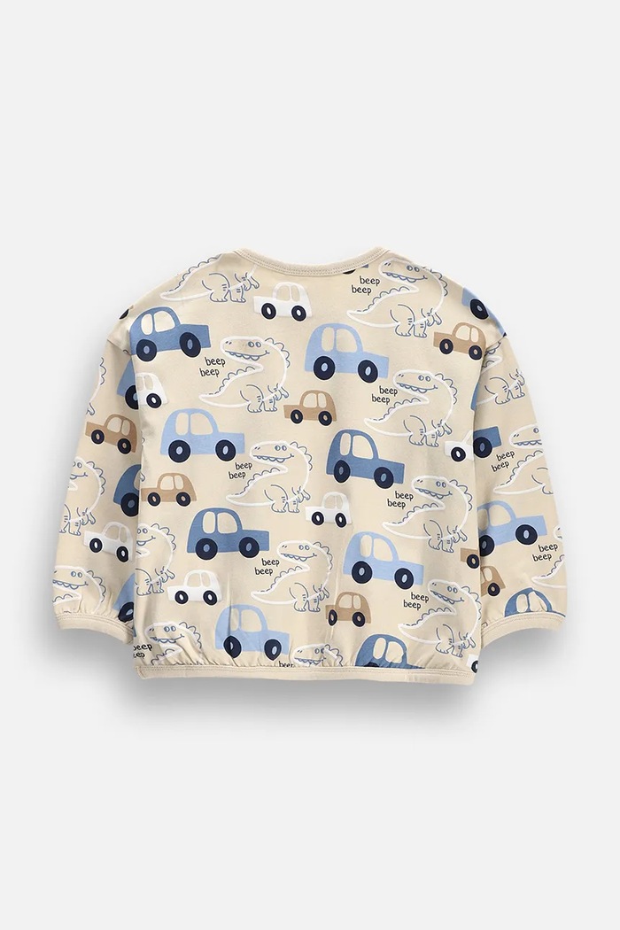 Coccodrillo Longsleeve niemowlęcy z bawełną ZC6143102MBN beżowy AW26