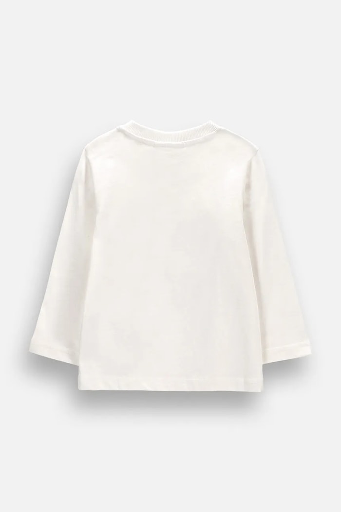 Coccodrillo Longsleeve niemowlęcy bawełniany ZC6143101MBN beżowy AW26