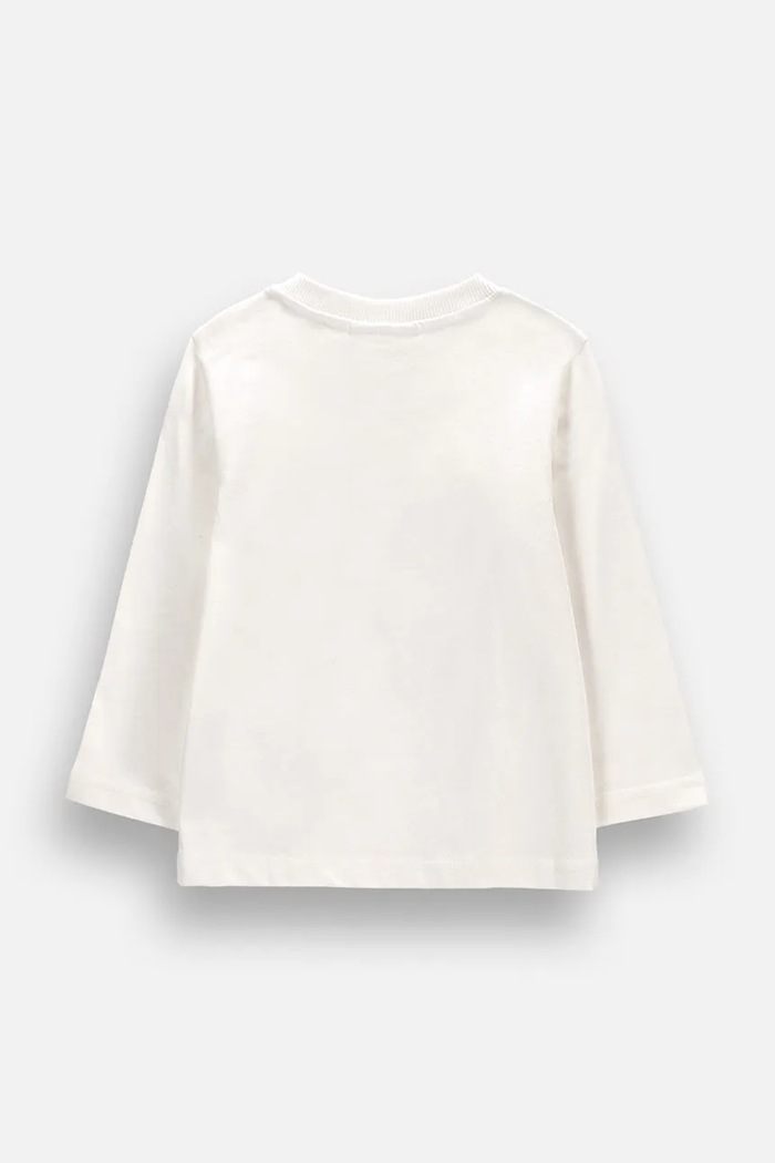Coccodrillo Longsleeve niemowlęcy bawełniany ZC6143101MBN beżowy AW26