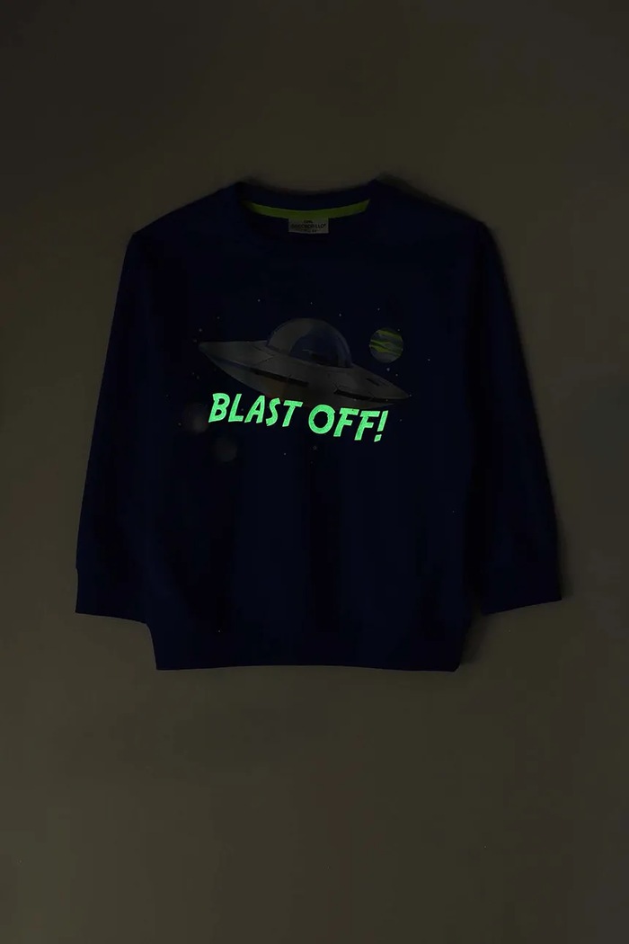 Longsleeve dziecięcy bawełniany Coccodrillo niebieski ZC6143103GBK