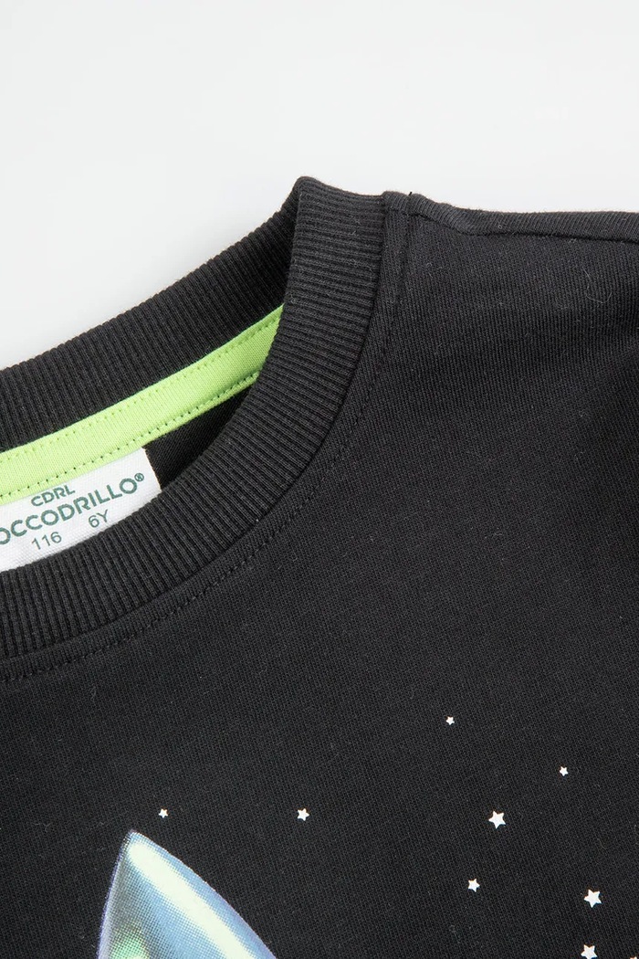 Chłopiec Coccodrillo Longsleeve dziecięcy bawełniany ZC6143102GBK czarny