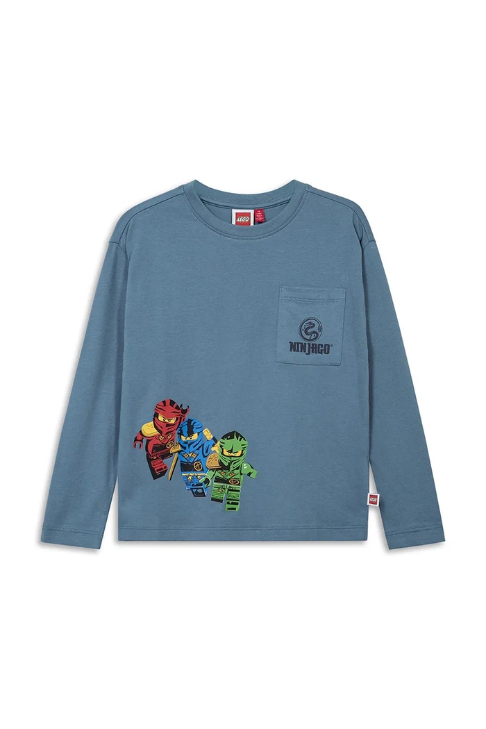 Lego Longsleeve dziecięcy bawełniany LWTAJ 711 niebieski 60.1101.1522