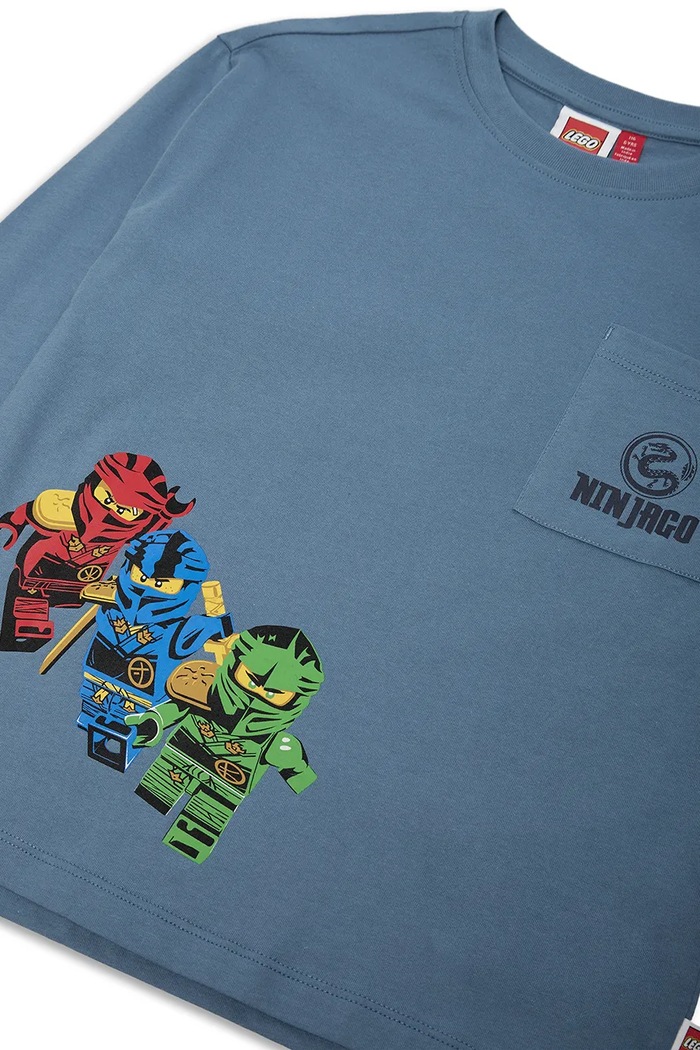 Chłopiec Lego Longsleeve dziecięcy bawełniany LWTAJ 711 60.1101.1522 niebieski