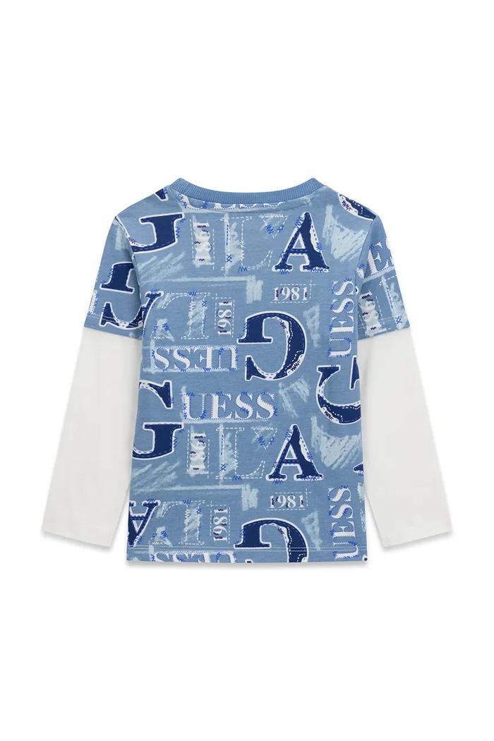 Guess Longsleeve dziecięcy bawełniany N6BI18.K5871.9BY2 niebieski AW26