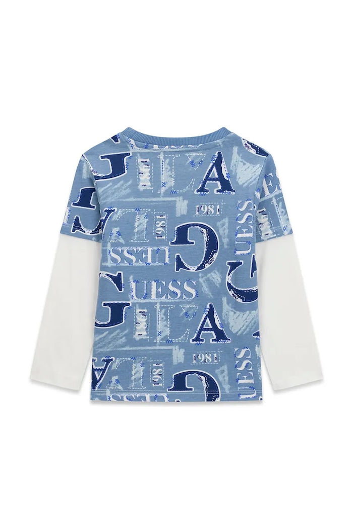 Guess Longsleeve dziecięcy bawełniany N6BI18.K5871.9BY2 niebieski AW26